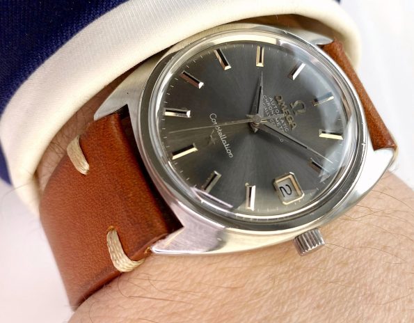 Servicierte Omega Constellation Chronometer Vintage Automatik ref 168017 Graues Ziffernblatt