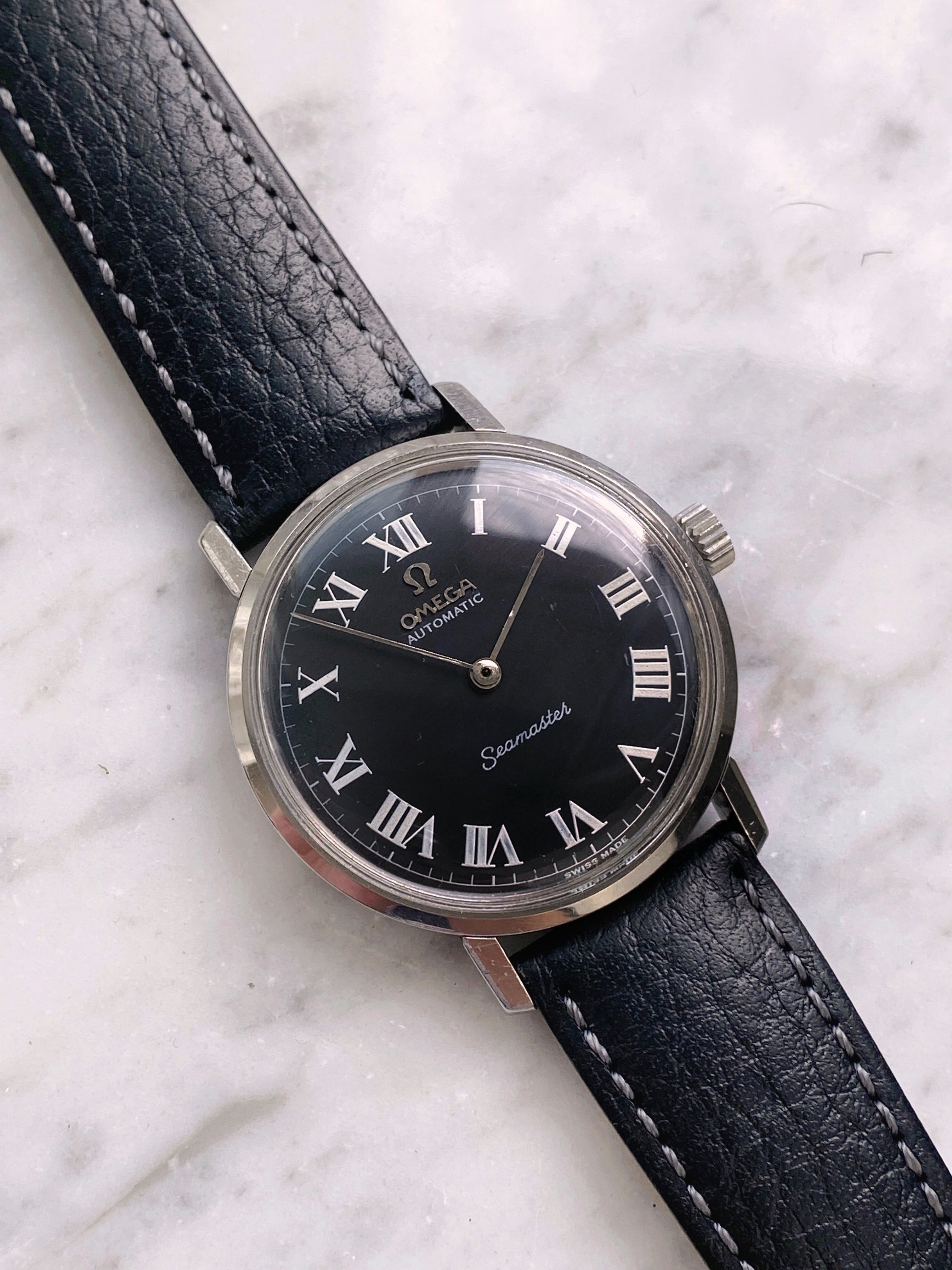 Serviced Omega Seamaster Pre De Ville Automatic Vintage Steel Black ...