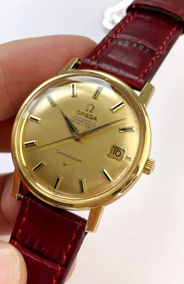 Omega Constellation De Luxe Vollgold Vintage Automatik 168010