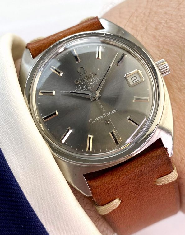 Servicierte Omega Constellation Chronometer Vintage Automatik ref 168017 Graues Ziffernblatt