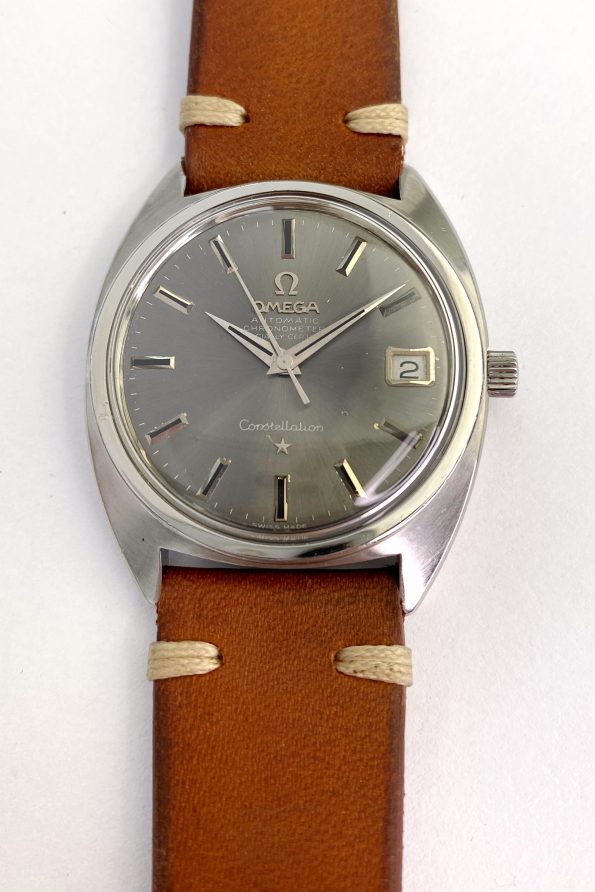 Servicierte Omega Constellation Chronometer Vintage Automatik ref 168017 Graues Ziffernblatt