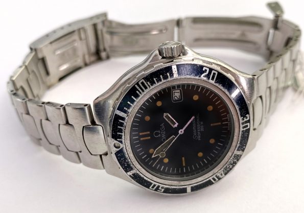 Omega Seamaster 200m Professional Vintage Pre Bond 38mm Quartz Schwarzes Zifferblatt 396.1052