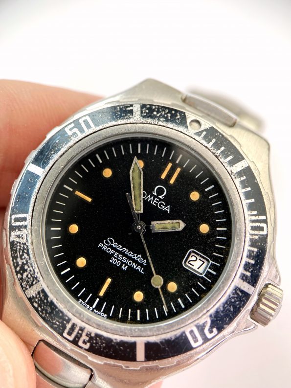 Omega Seamaster 200m Professional Vintage Pre Bond 38mm Quartz Schwarzes Zifferblatt 396.1052