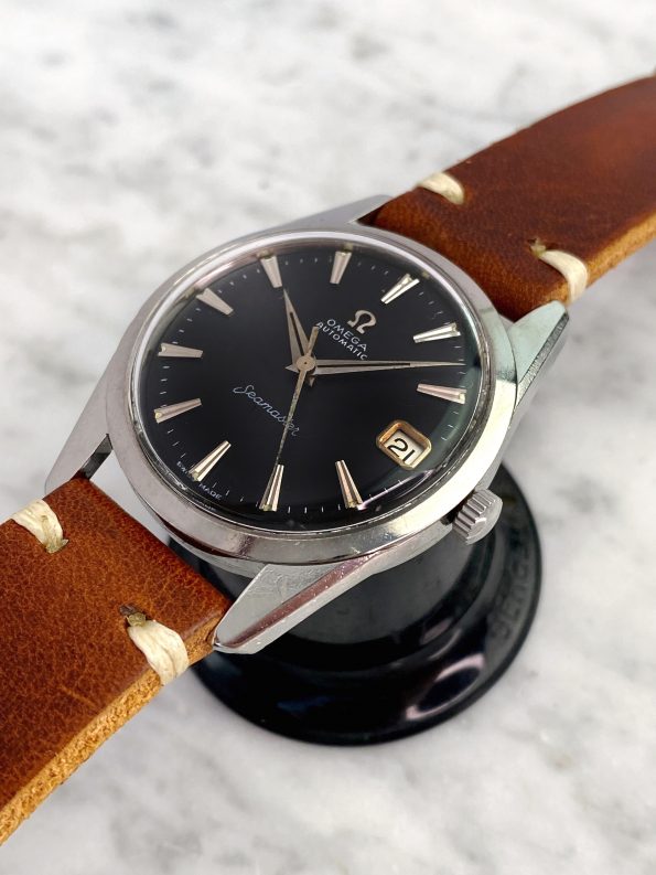 Wunderschöne Omega Seamaster Vintage Automatik mit schwarzem, restauriertem Zifferblatt