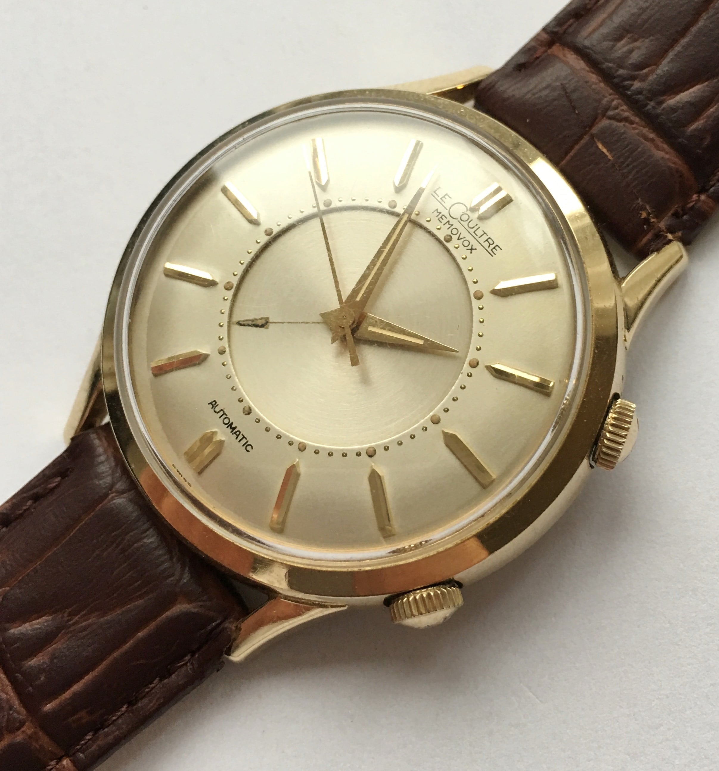 Jaeger LeCoultre Memovox 38mm with JLC Service Papers and Box | Vintage ...