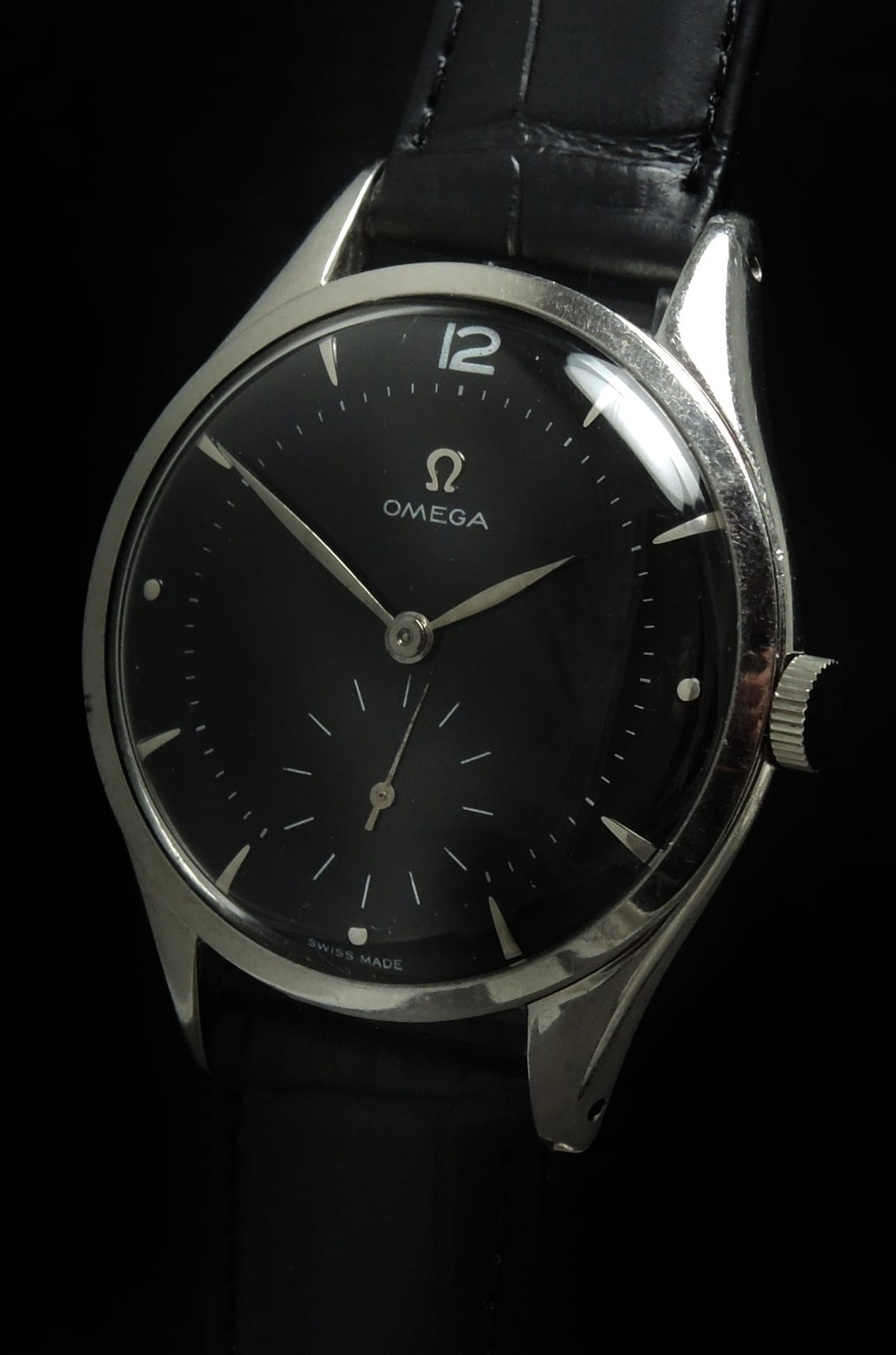 Stahl Stahl Omega 38mm Oversize Jumbo Vintage Schwarzes Zb Vintage Portfolio