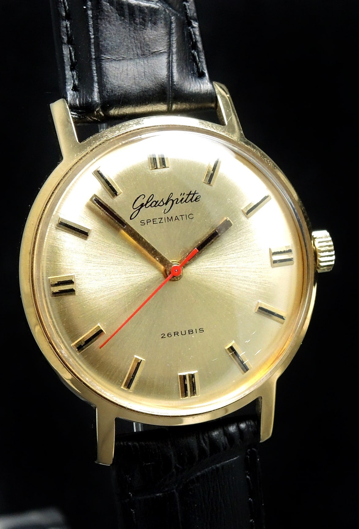 Serviced Glashütte Spezimatik Automatic golden dial | Vintage Portfolio