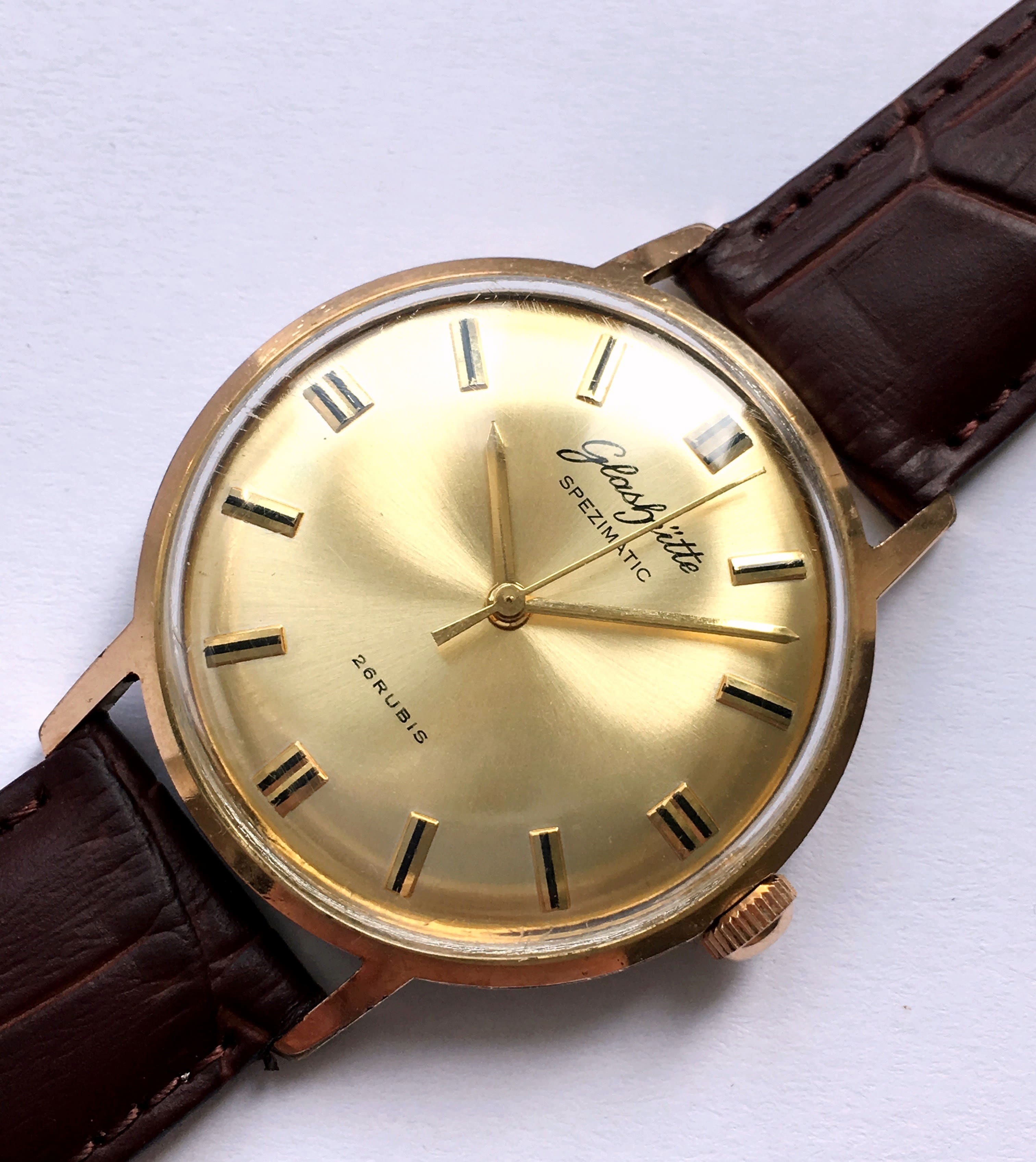 Wonderful Glashütte Spezimatik Automatic golden dial | Vintage Portfolio