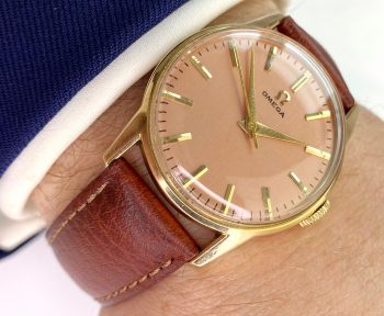 Omega Restored Pink Dial Vintage Solid Gold