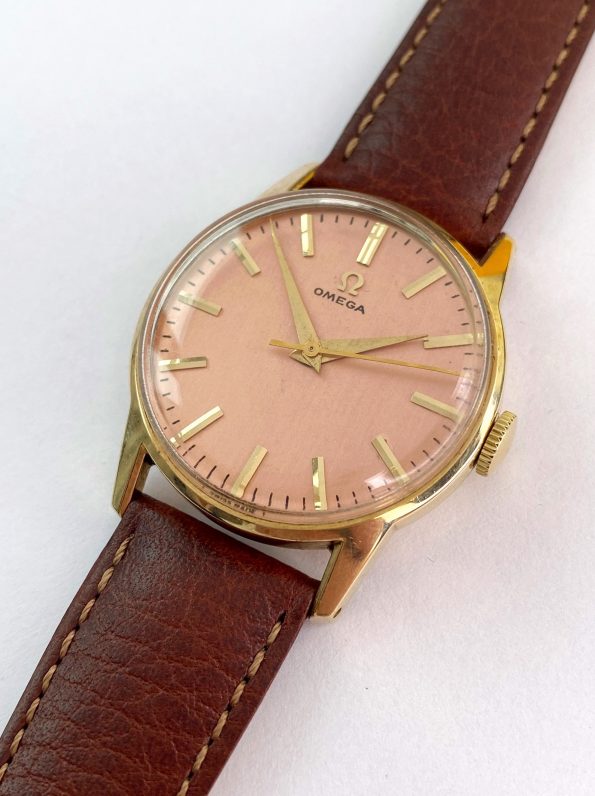 Omega Restored Pink Dial Vintage Solid Gold