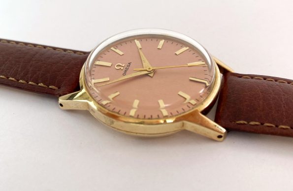 Omega Restored Pink Dial Vintage Solid Gold