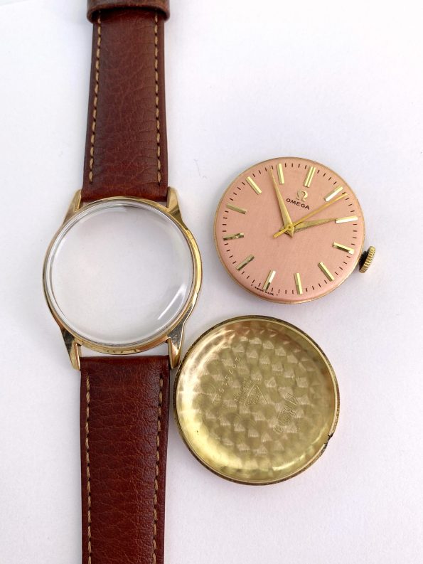 Omega Restauriertes Rosa Pink Zifferblatt Vintage Vollgold