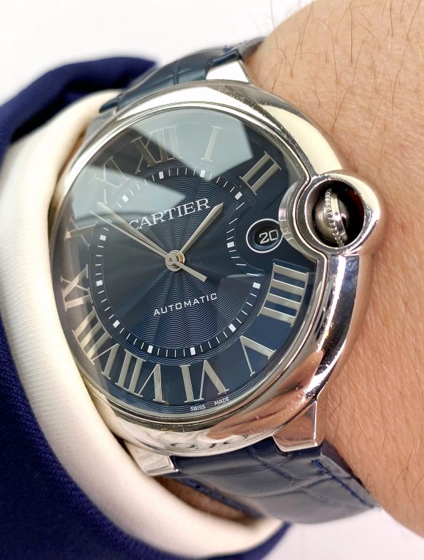 Cartier Ballon Bleu Blue Dial Automatic ref 3765 Original Papers