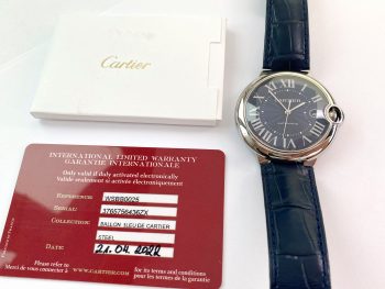 Cartier Ballon Bleu Blue Dial Automatic ref 3765 Original Papers