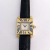 Cartier Obus Vollgold Damen Quartz ref A101 Blau Emailliert SELTEN