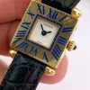 Cartier Obus Vollgold Damen Quartz ref A101 Blau Emailliert SELTEN