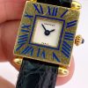 Cartier Obus Solid Gold Ladys Quarz ref A101 Enamel Blue RARE