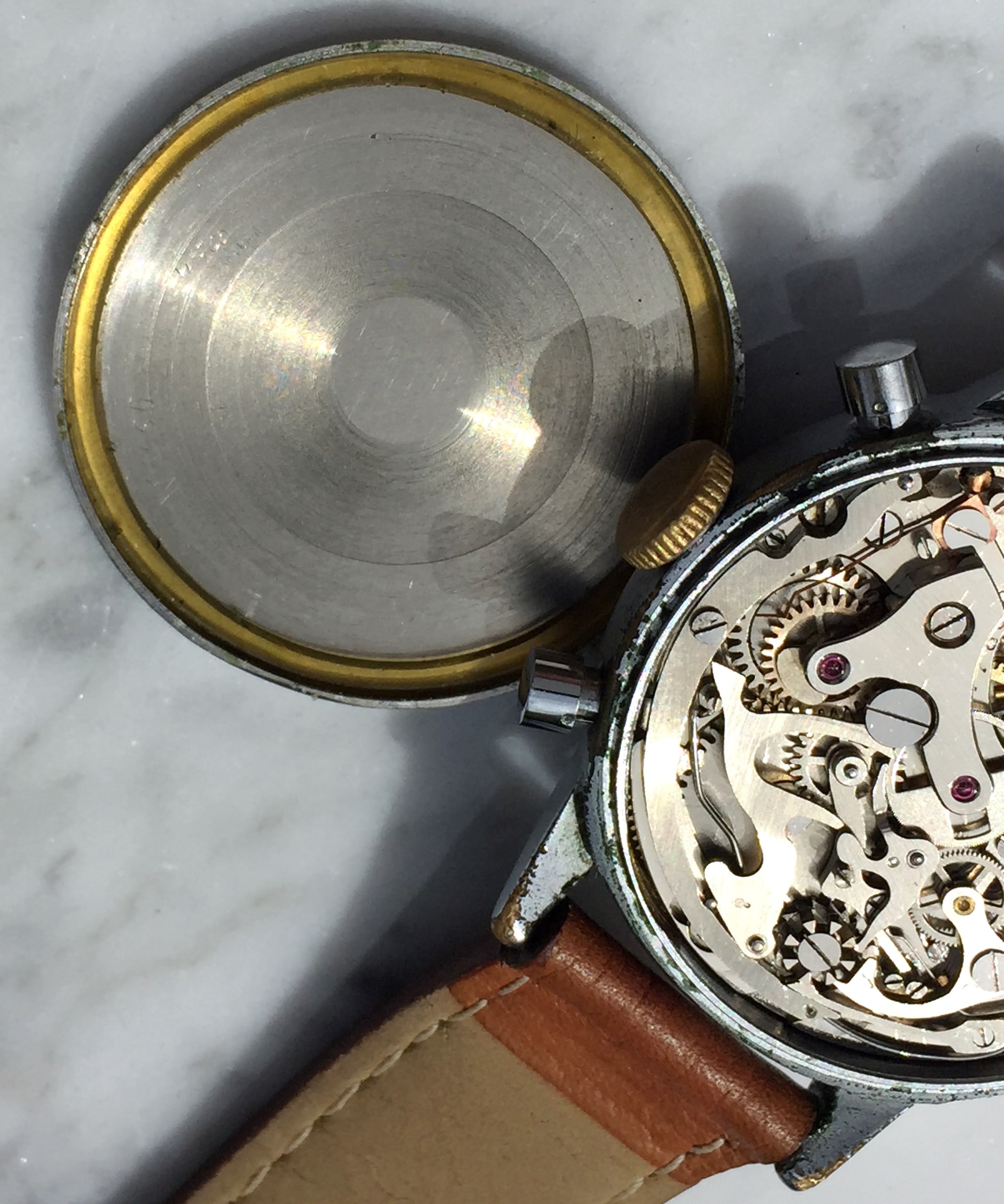 Professionally Serviced Vintage cal 417 Hanhart Chronograph Flyback ...