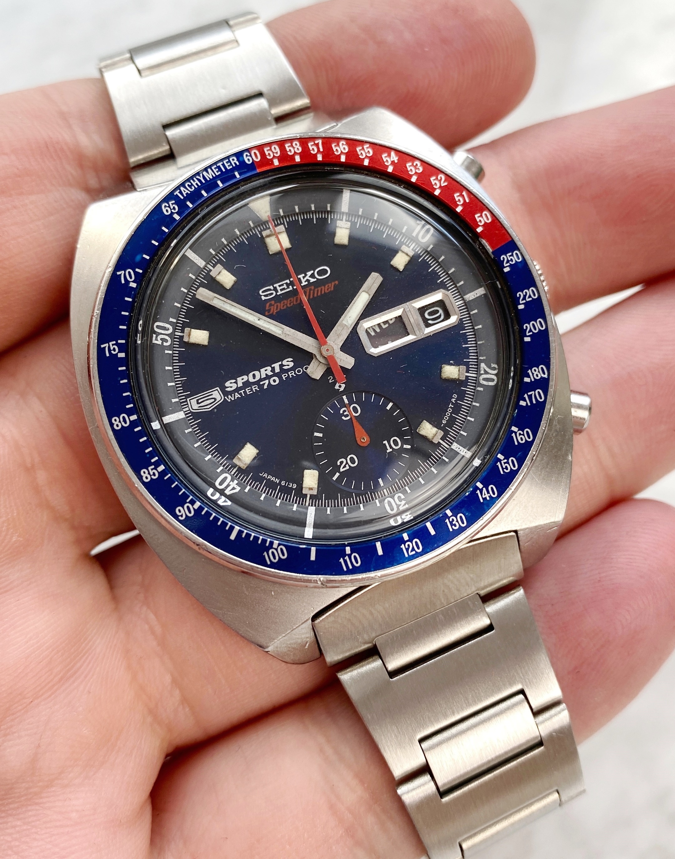 Seiko Pepsi Speedtimer Sports 6139 6000 Vintage Portfolio