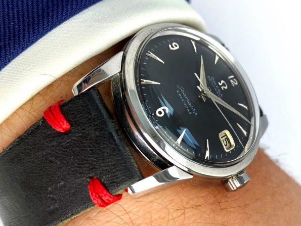 Omega Seamaster Calendar Vintage Automatik 2849 Schwarz restauriertes Ziffernblatt