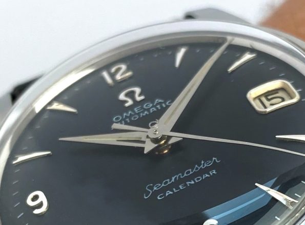 Omega Seamaster Calendar Vintage Automatik 2849 Schwarz restauriertes Ziffernblatt