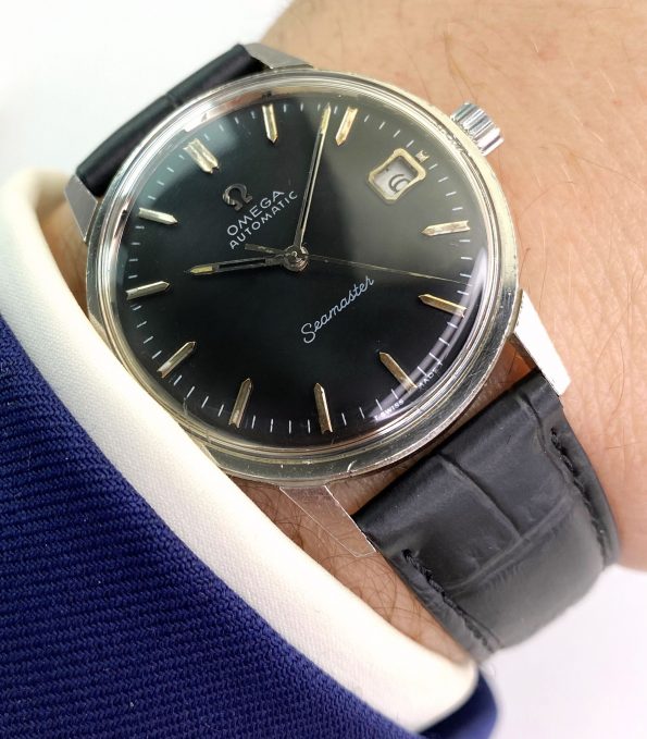 Omega Seamaster Vintage Automatik Schwarzes Restauriertes Zifferblatt ref 166002