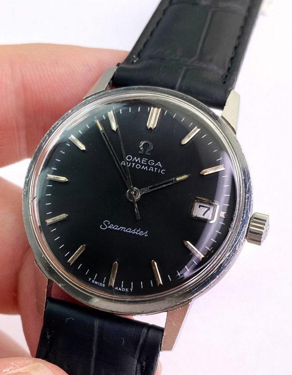 Omega Seamaster Vintage Automatik Schwarzes Restauriertes Zifferblatt ref 166002