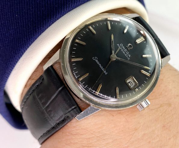 Omega Seamaster Vintage Automatik Schwarzes Restauriertes Zifferblatt ref 166002