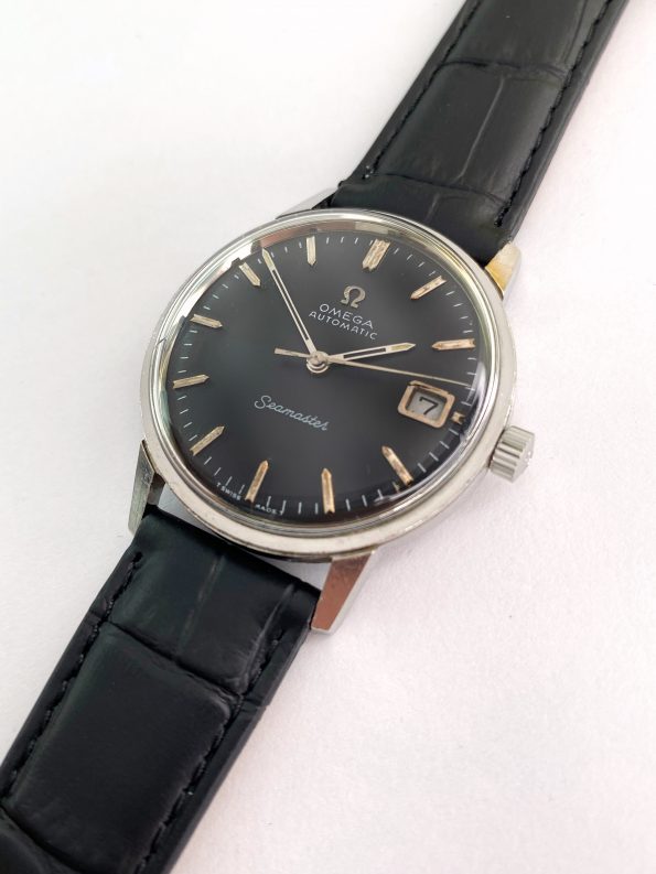 Omega Seamaster Vintage Automatik Schwarzes Restauriertes Zifferblatt ref 166002