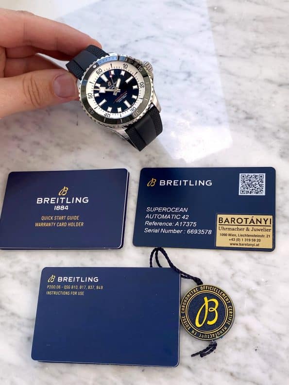 Breitling Superocean 42 Box Papers First Purchase Invoice Full Set 2023 ref A17375