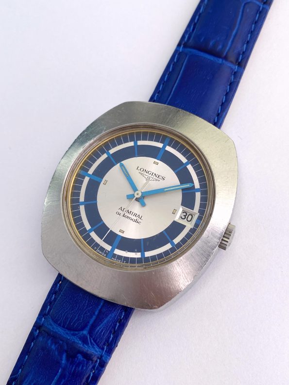 Longines Vintage Admiral Blue Sector Dial 70ties Automatic Oversize Jumbo