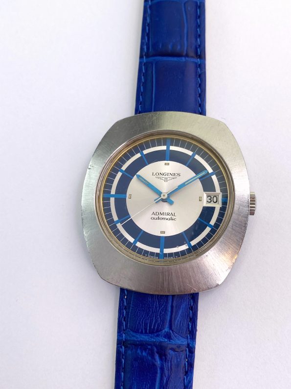 Longines Vintage Admiral Blaues Zifferblatt Automatik 70er Oversize Jumbo