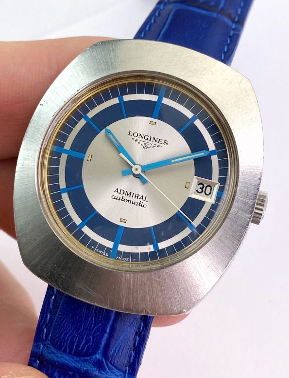 Longines Vintage Admiral Blue Sector Dial 70ties Automatic Oversize Jumbo